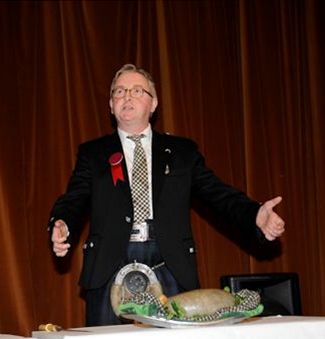 Grant Lees addressing the haggis